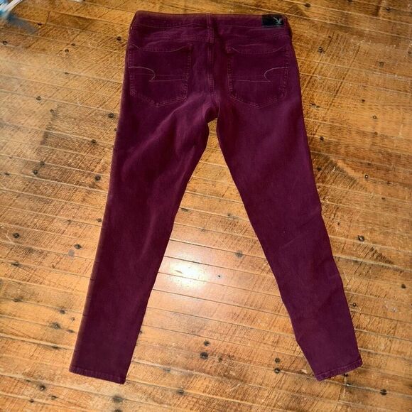 American Eagle 8 burgundy stretchy normcore basic jeggings - Picture 3 of 3